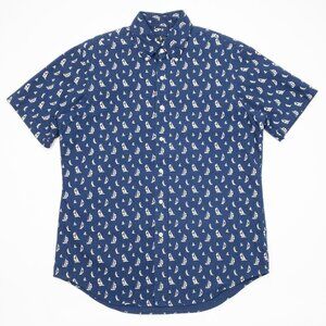 Polo Ralph Lauren Sailboat Shirt Men's Medium Nautical Preppy Casual Blue